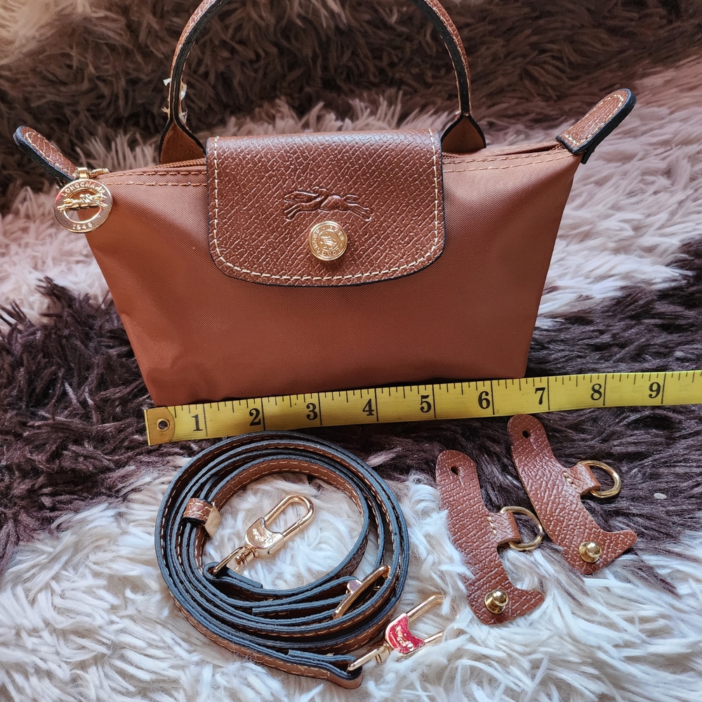 Longchamp Cognac Color Mini Bag with Removable Strap NWT - Picture 3 of 6